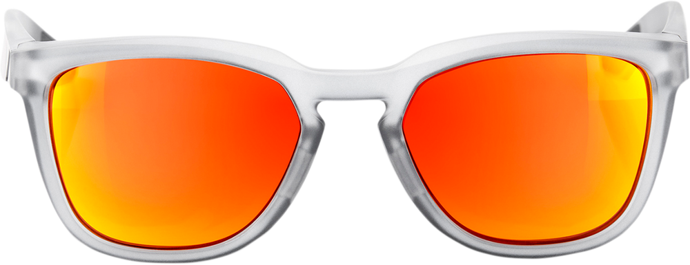 100% Hudson Sunglasses - Crystal Gray - Red Mirror 61028-255-43