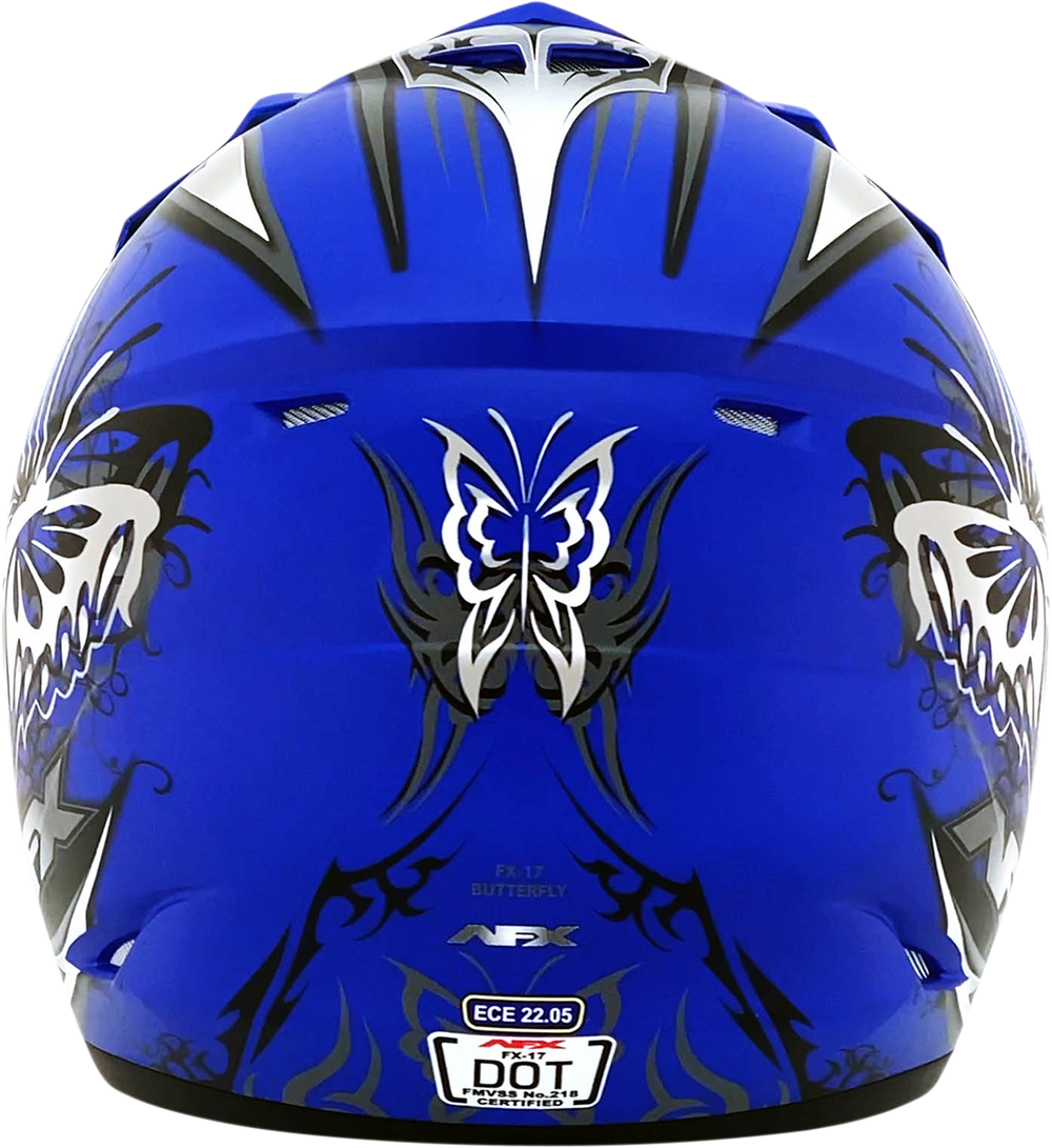 AFX FX-17Y Helmet - Butterfly - Matte Blue - Small 0111-1387
