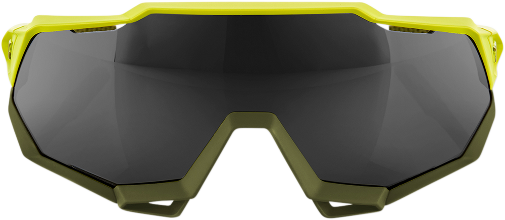 100% Speedtrap Sunglasses - Yellow - Black Mirror Lens 61023-004-61