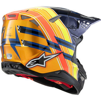 ALPINESTARS Supertech M10 Helmet - TLD Edition 25 - MIPS® - Gloss Dark Blue/Orange/Yellow/Fluo Red - XS 8300225-7156-XS