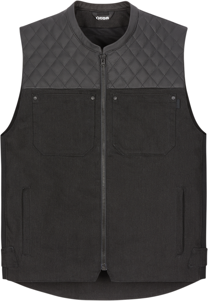 ICON Chamonix Denim Vest - Black - 4XL 2830-0558