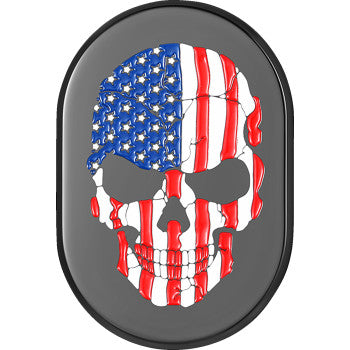 FIGURATI DESIGNS Antenna Cover - Right Rear Fender - American Flag Skull - Black FD25-AC-BLK-RT