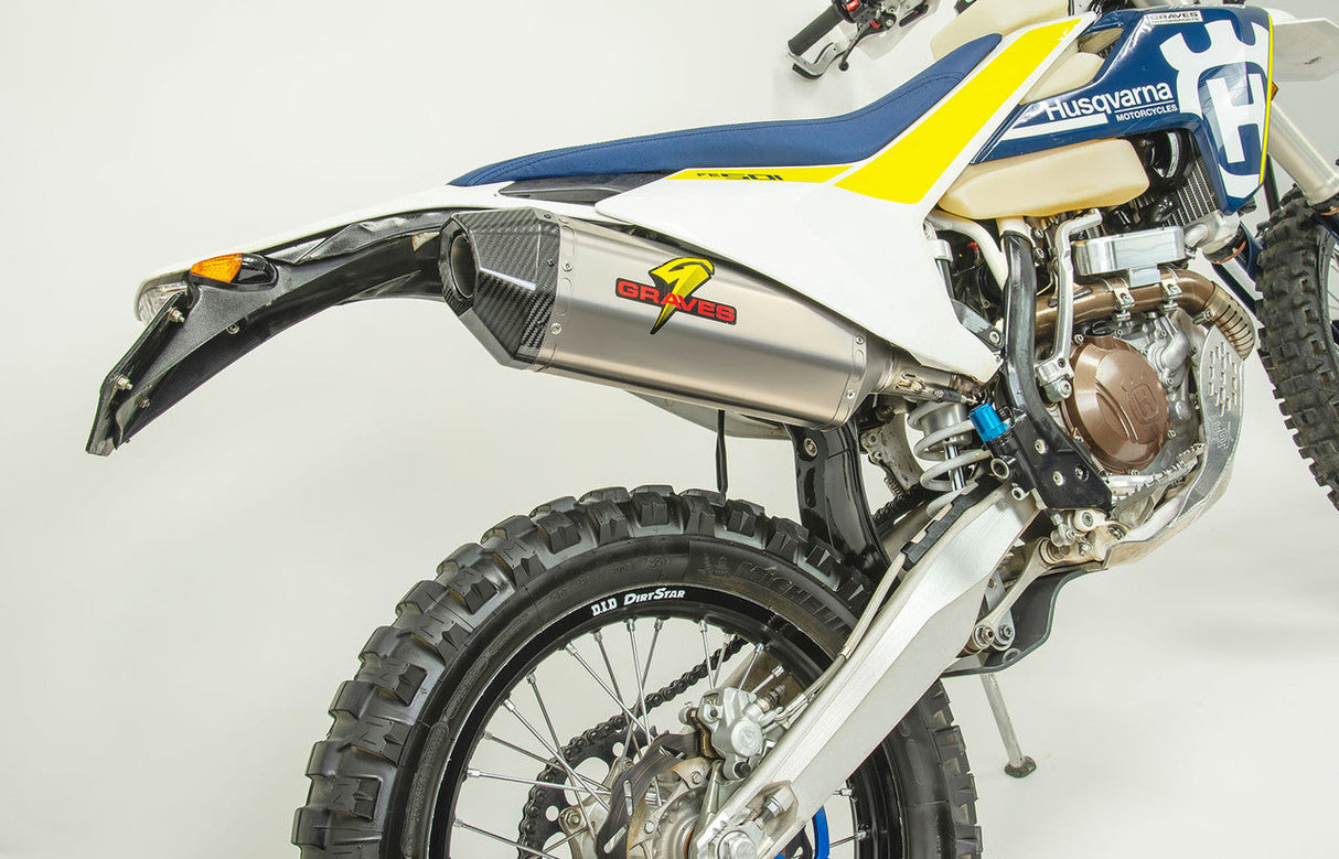 Graves Motorsports Titanium Diamond Slip-On Exhaust Husqvarna Fc Fe501 /Ktm Sx-F Xc- 250/350/450 16-18
