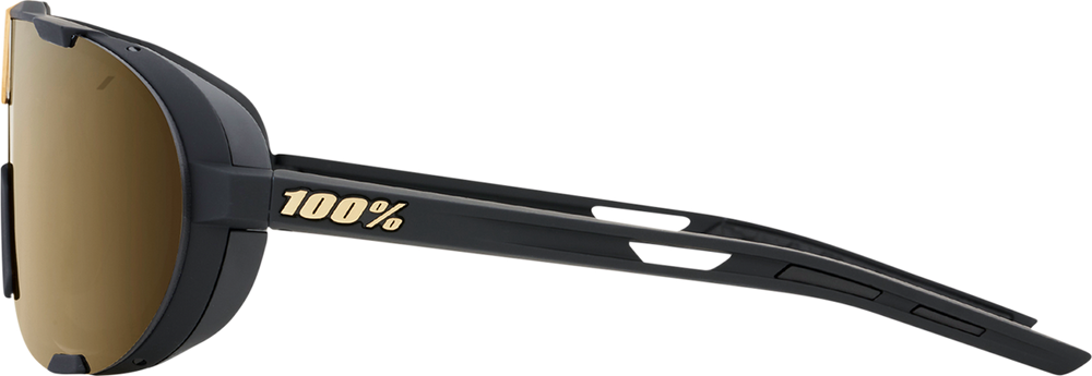 100% Westcraft Sunglasses - Soft Tact Black - Soft Gold Mirror 61046-258-01