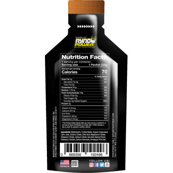 RYNO POWER Mana Performance Gel - Salted Caramel - 12 Pack with Display Caddy GEL-CADDY12-CAR
