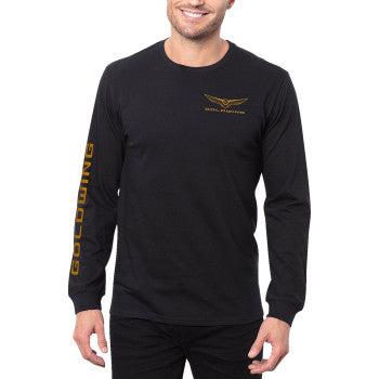 HONDA APPAREL Goldwing Long-Sleeve T-Shirt - Black/Gold - Large LEM25S-M52-L