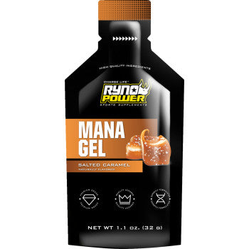 RYNO POWER Mana Performance Gel - Salted Caramel - 12 Pack with Display Caddy GEL-CADDY12-CAR