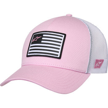 IN STOCK ALPINESTARS Flag Snapback Hat - Pink/White 1211-81013-3139-OS