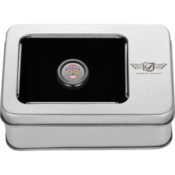 FIGURATI DESIGNS Heel-Toe Shifter Cover - Sugar Skull - Black FD30-HTSC-BLK