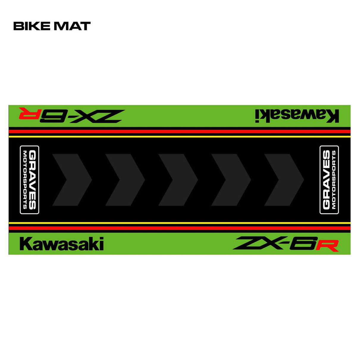 Graves Kawasaki ZX-6R Bike Mat Green 3.5 x 8 foot. BMK-ZX6-001