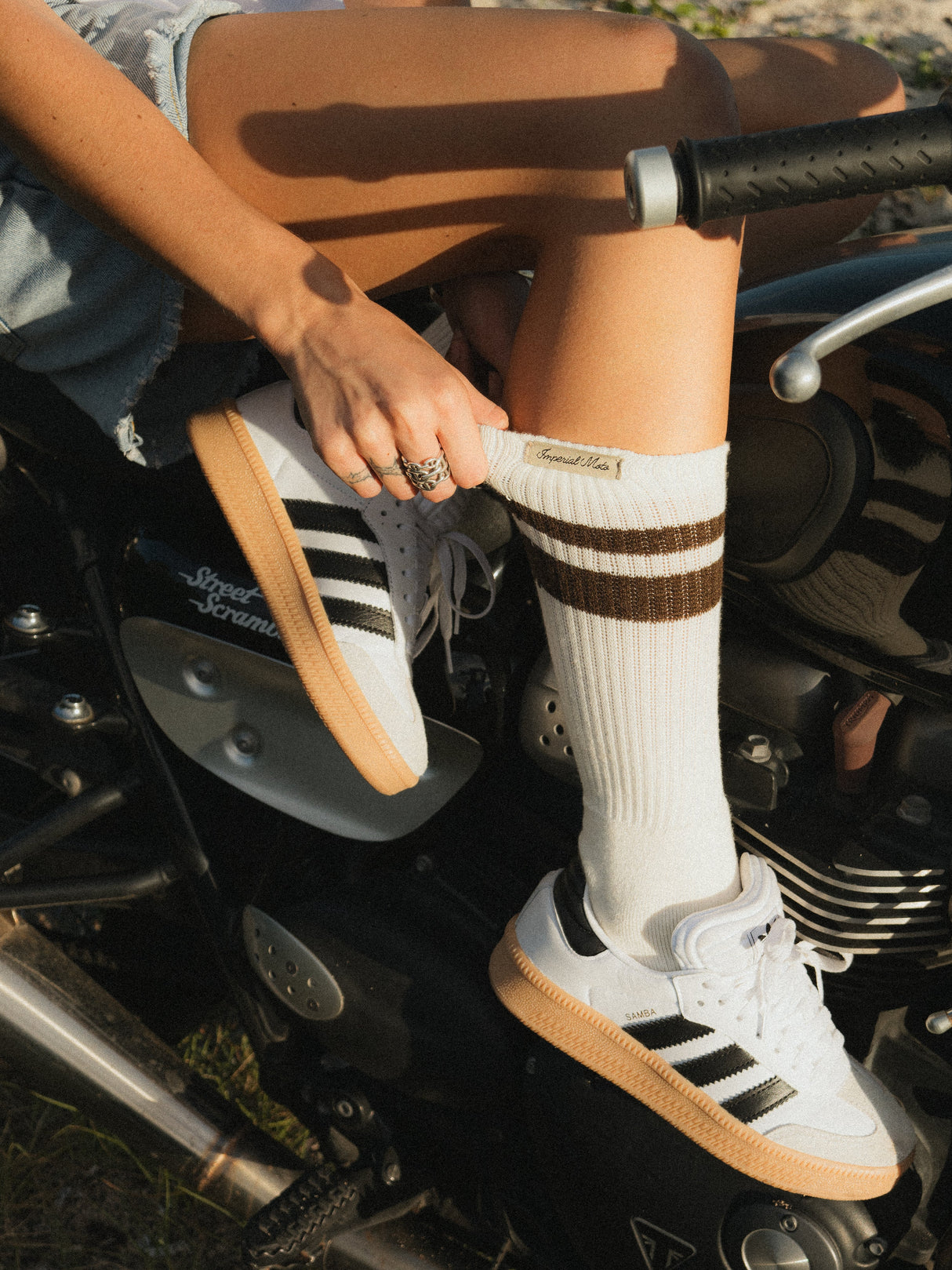 IN STOCK IMPERIAL MOTO Hold Fast Socks - WHITE