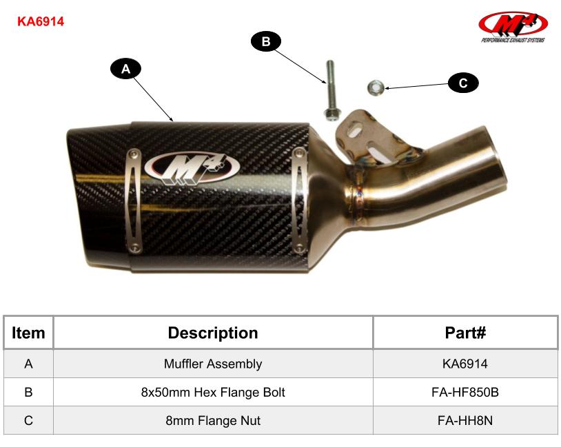 M4 Exhaust Carbon Fiber Street Slayer Slip On 2009 - 2025 2026 ZX6R KA6914