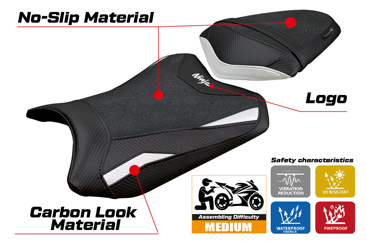 Tappezzeria Italia Kawasaki Ninja 300 2013-2017 Seat Cover Ultragrip White