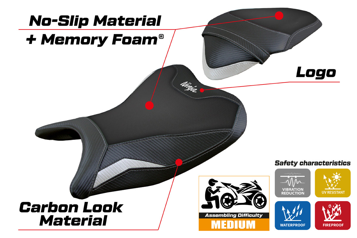 Tappezzeria Italia Kawasaki Ninja 400 2018-2023 Seat Cover Comfort White