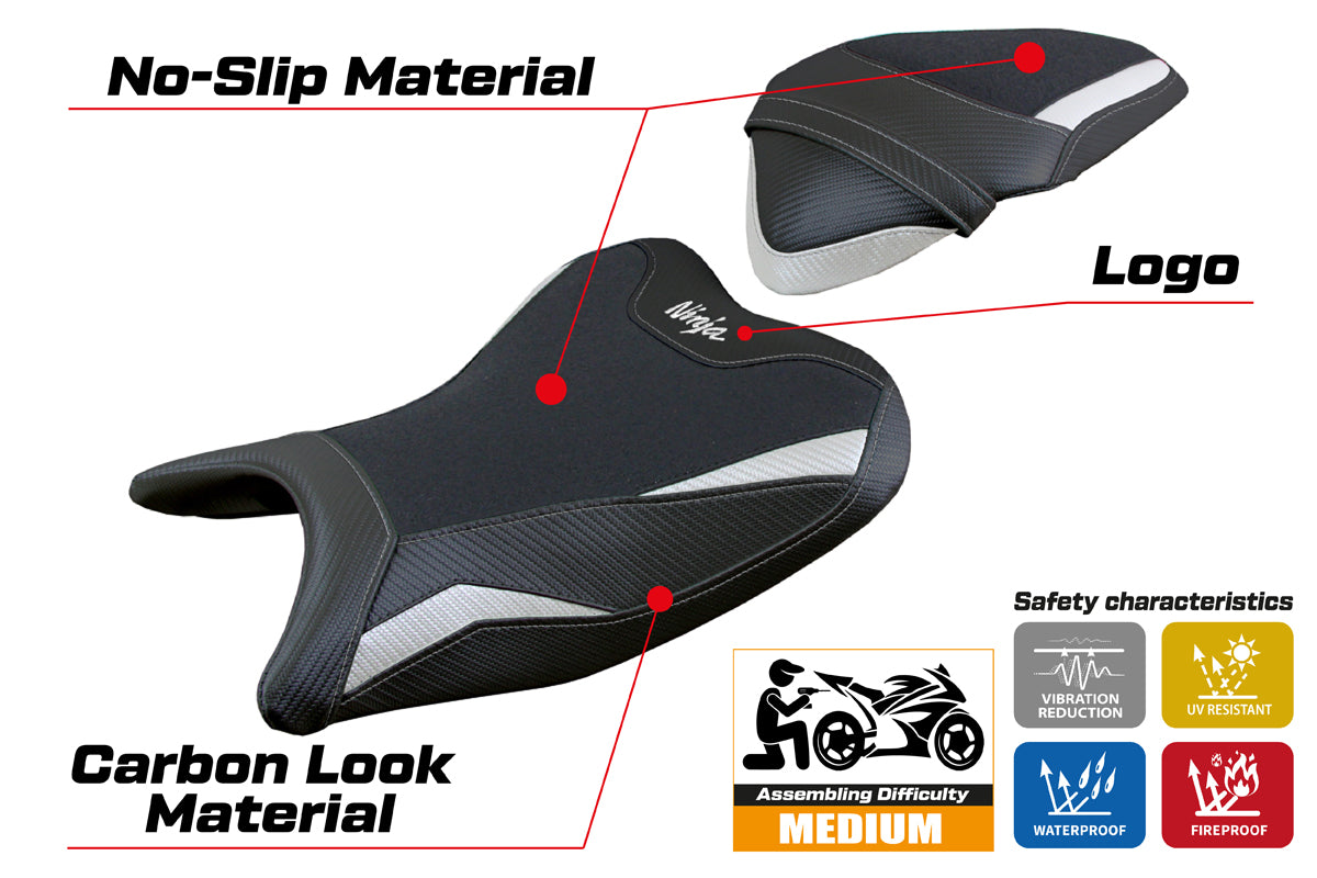 Tappezzeria Italia Kawasaki Ninja 400 2018-2023 Seat Cover Ultragrip in White
