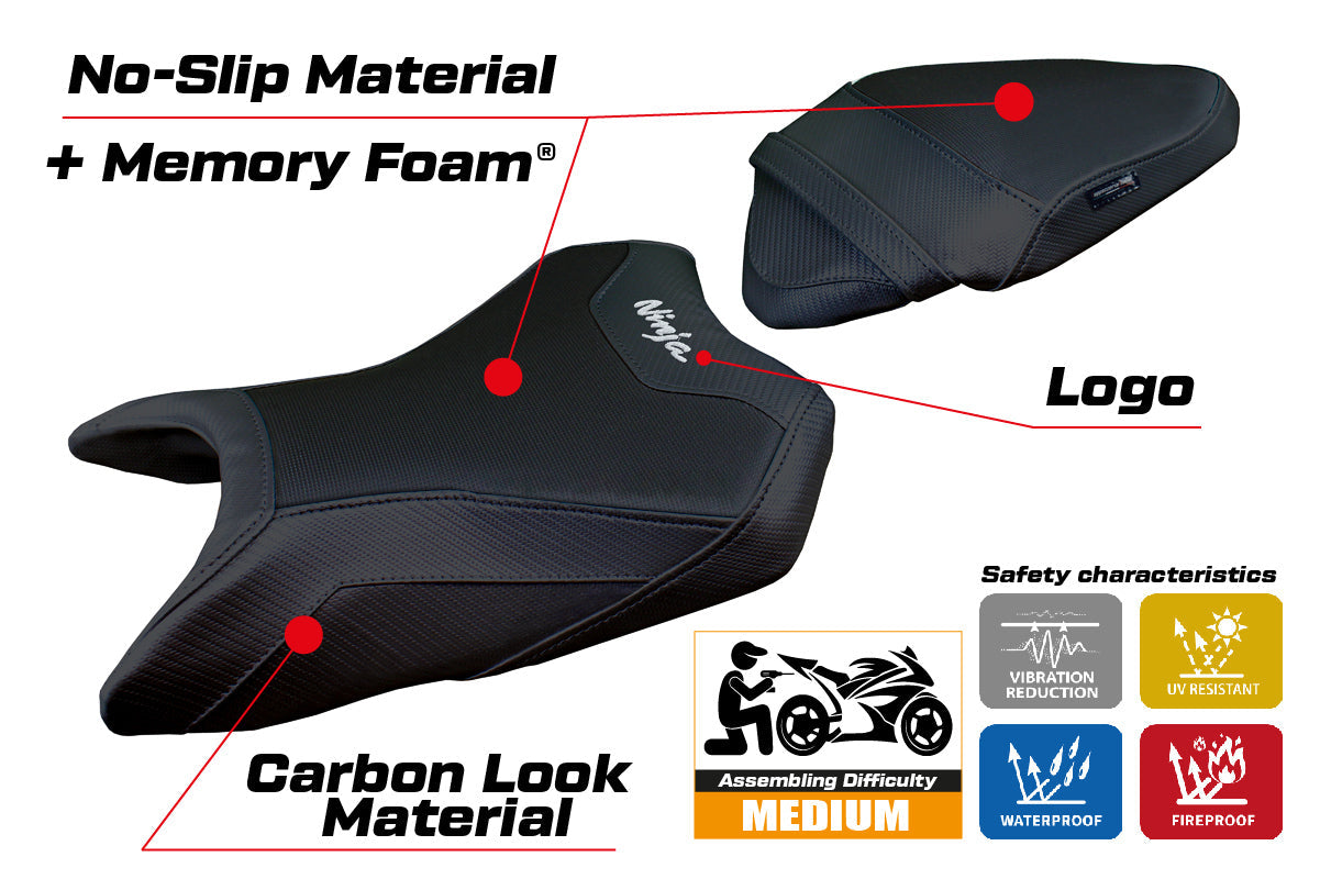 Tappezzeria Italia Kawasaki Ninja 500 2024-2025 Seat Cover Comfort in Black