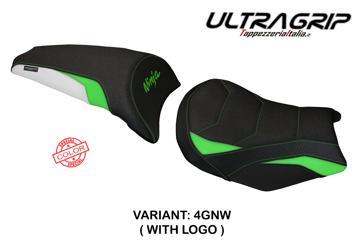 Tappezzeria Italia Kawasaki Ninja 650 Z650 2017-2025 Seat Cover Ultragrip in Green and White