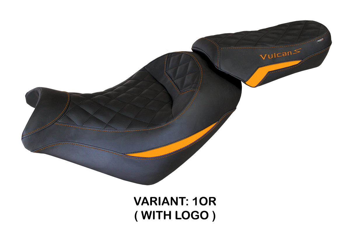 Tappezzeria Italia Kawasaki Vulcan 650 S 2014-2025 Seat Cover in Orange and Black