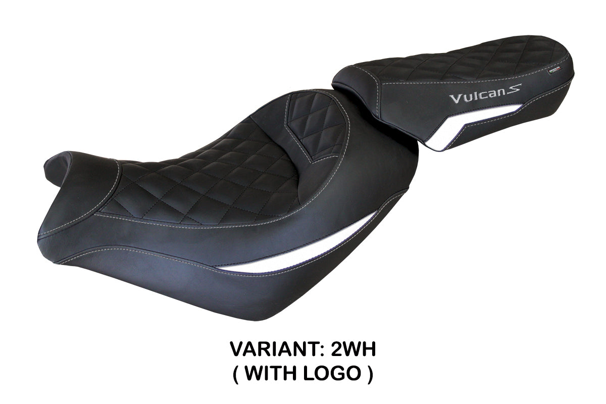 Tappezzeria Italia Kawasaki Vulcan 650 S 2014-2025 Seat Cover in White and Black