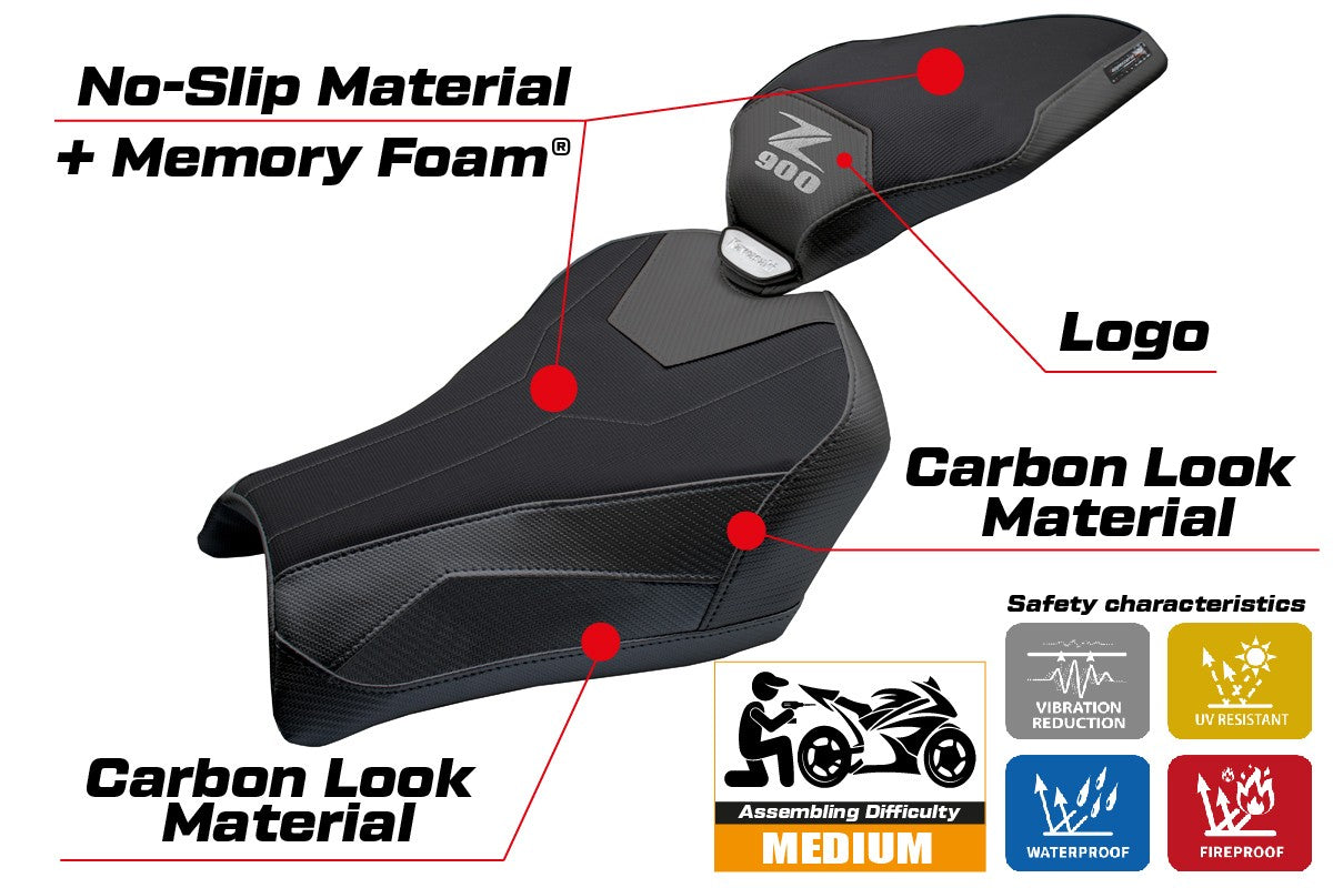 Tappezzeria Italia Kawasaki Z900 2025 Seat Cover Comfort Black