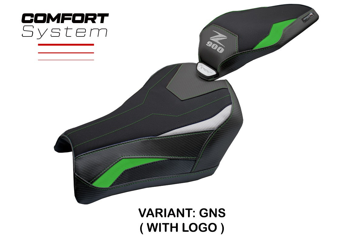 Tappezzeria Italia Kawasaki Z900 2025 Seat Cover Comfort Green Silver Black