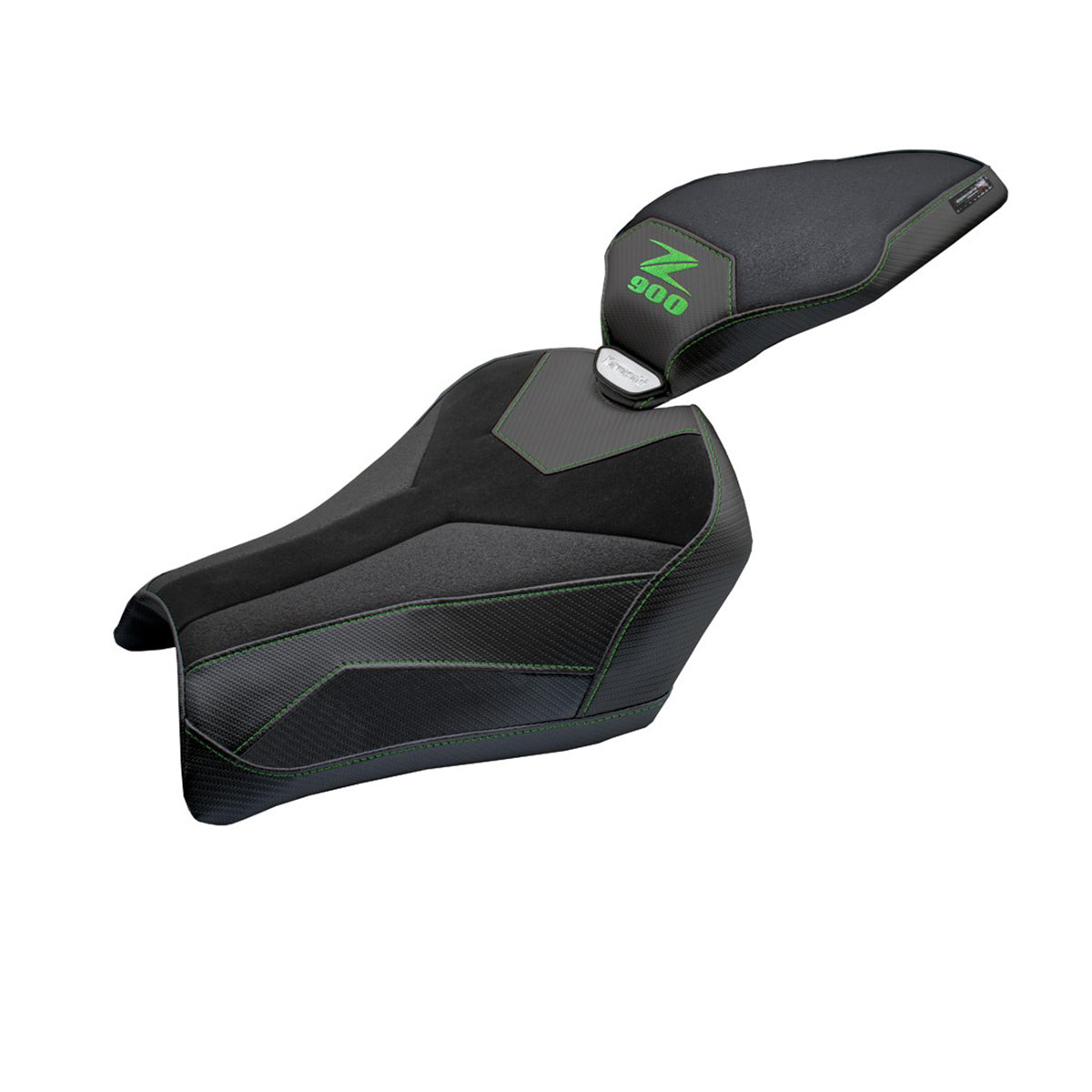 Tappezzeria Italia Kawasaki Z900 2025 Seat Cover Velvet Ultragrip Black Green