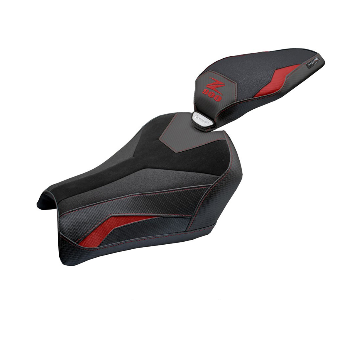 Tappezzeria Italia Kawasaki Z900 2025 Seat Cover Velvet Ultragrip Red Black