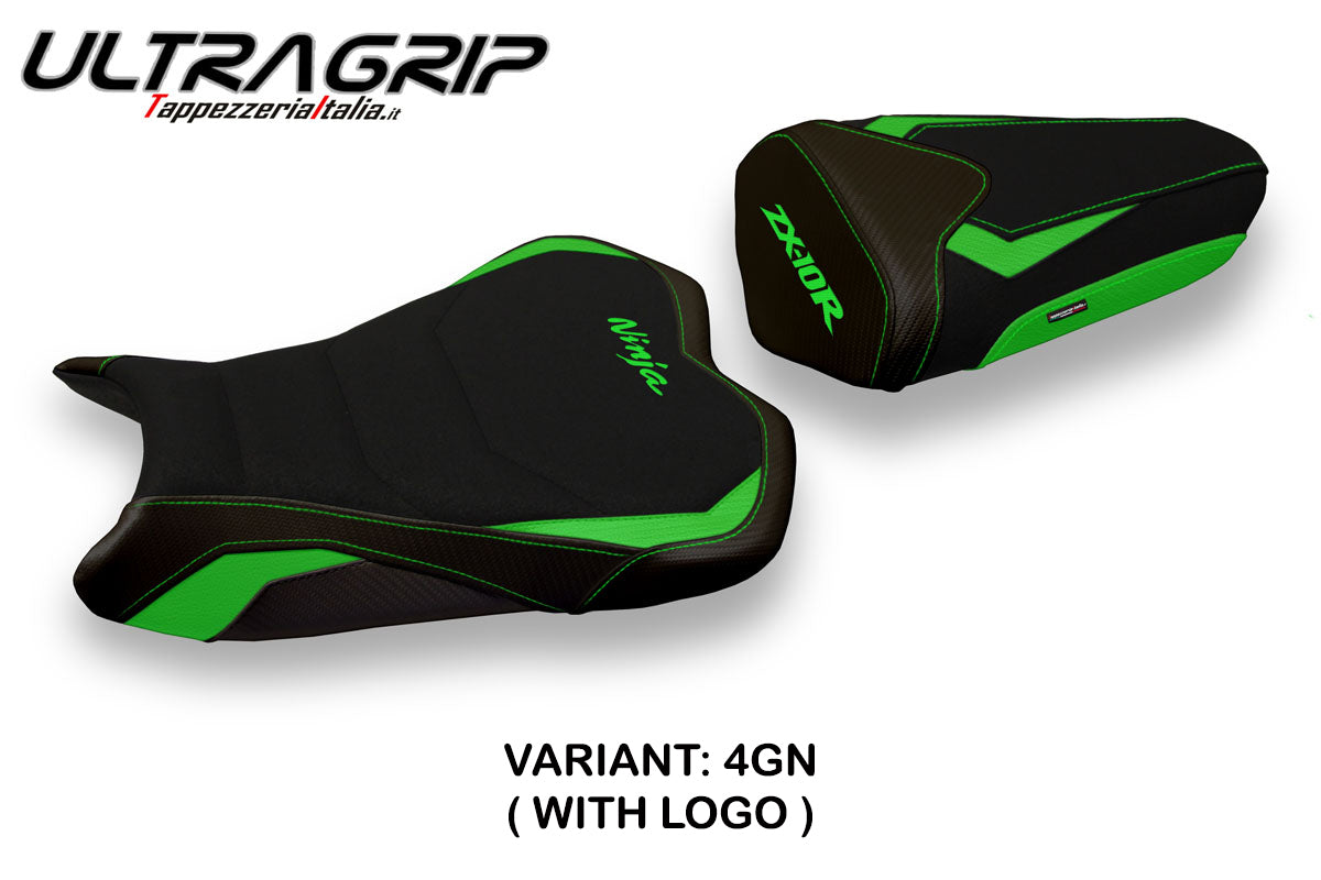 Tappezzeria Italia Kawasaki Ninja ZX10R 2008-2010 Seat Cover Ultragrip in Green and Black