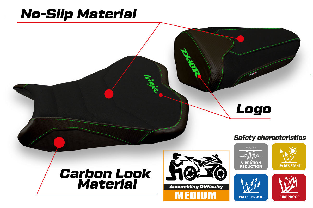 Tappezzeria Italia Kawasaki Ninja ZX10R 2008-2010 Seat Cover Ultragrip in Black