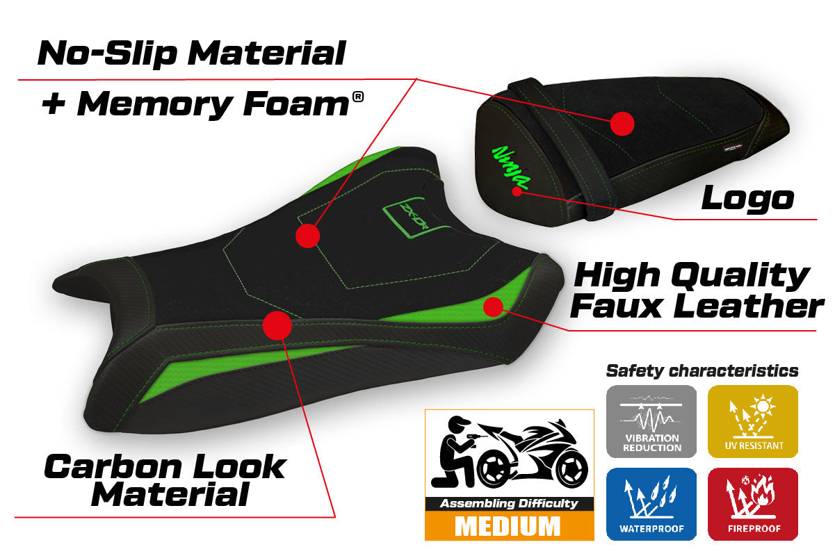Tappezzeria Italia Kawasaki Ninja ZX10R 2011-2015 Seat Cover Comfort in Green