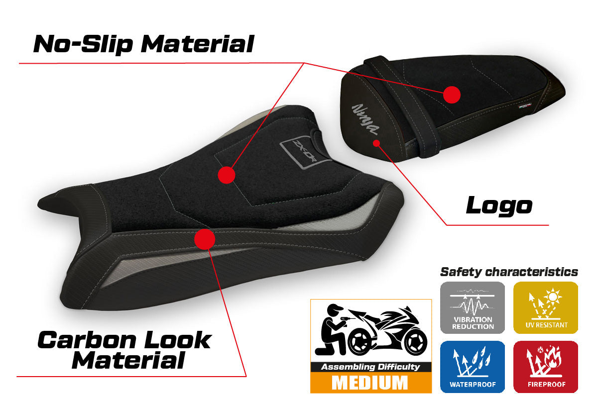 Tappezzeria Italia Kawasaki Ninja ZX10R 2011-2015 Seat Cover Ultragrip in Grey