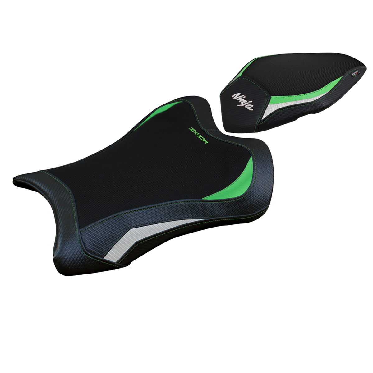 Tappezzeria Italia Kawasaki Ninja ZX10R 2021-2025 Seat Cover in Green, White and Black