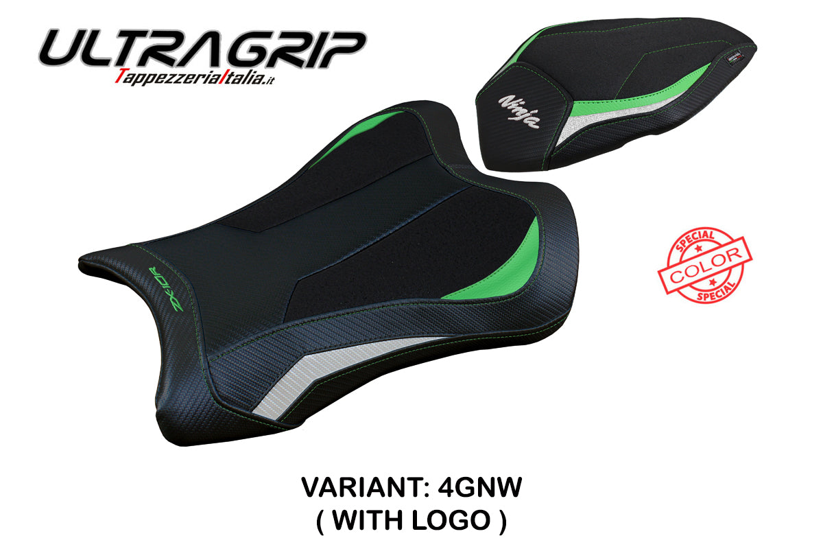 Tappezzeria Italia Kawasaki Ninja ZX10R 2021-2025 Seat Cover Ultragrip in Green and White