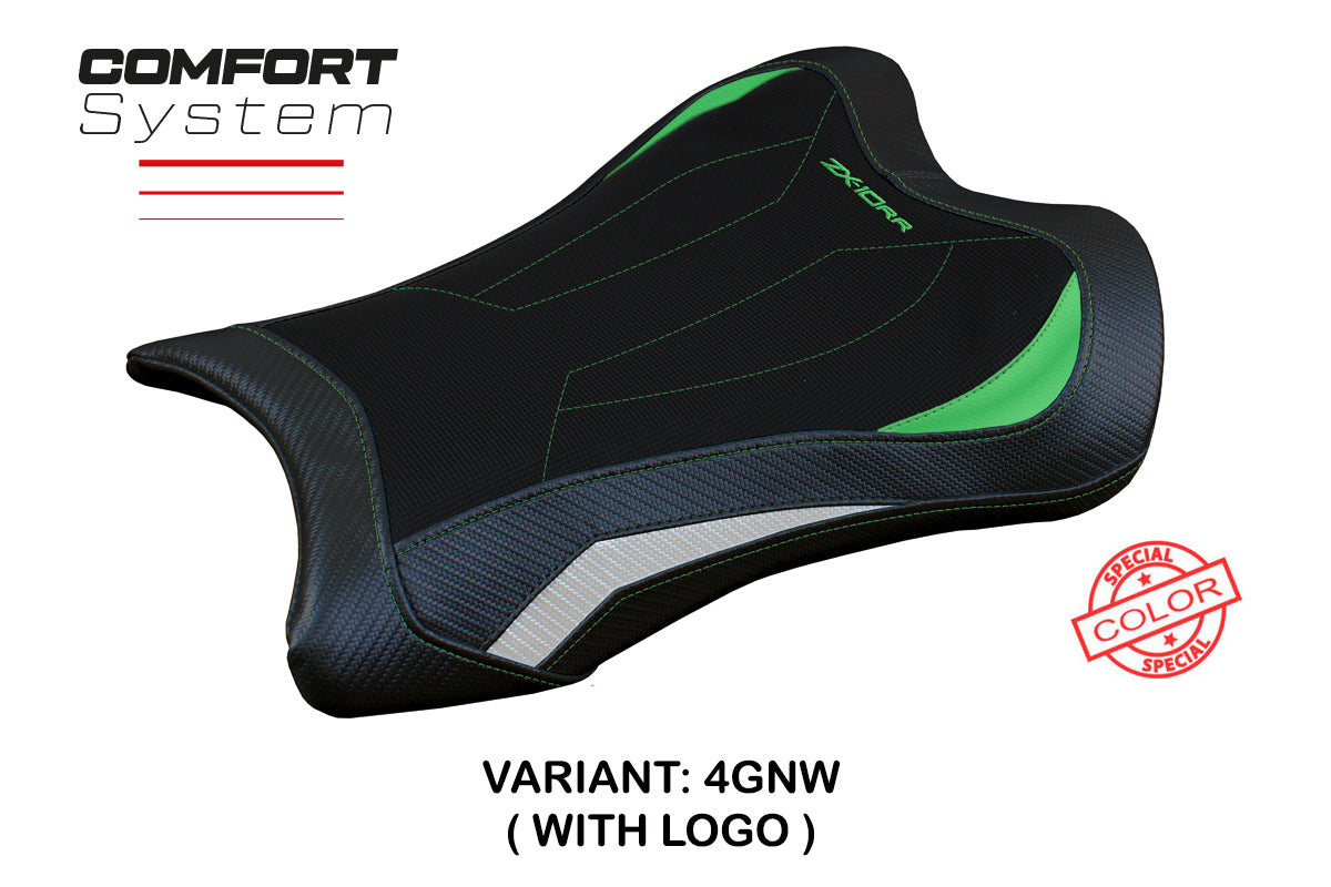 Tappezzeria Italia Kawasaki Ninja ZX10RR 2021-2025 Seat Cover Comfort in Green and White