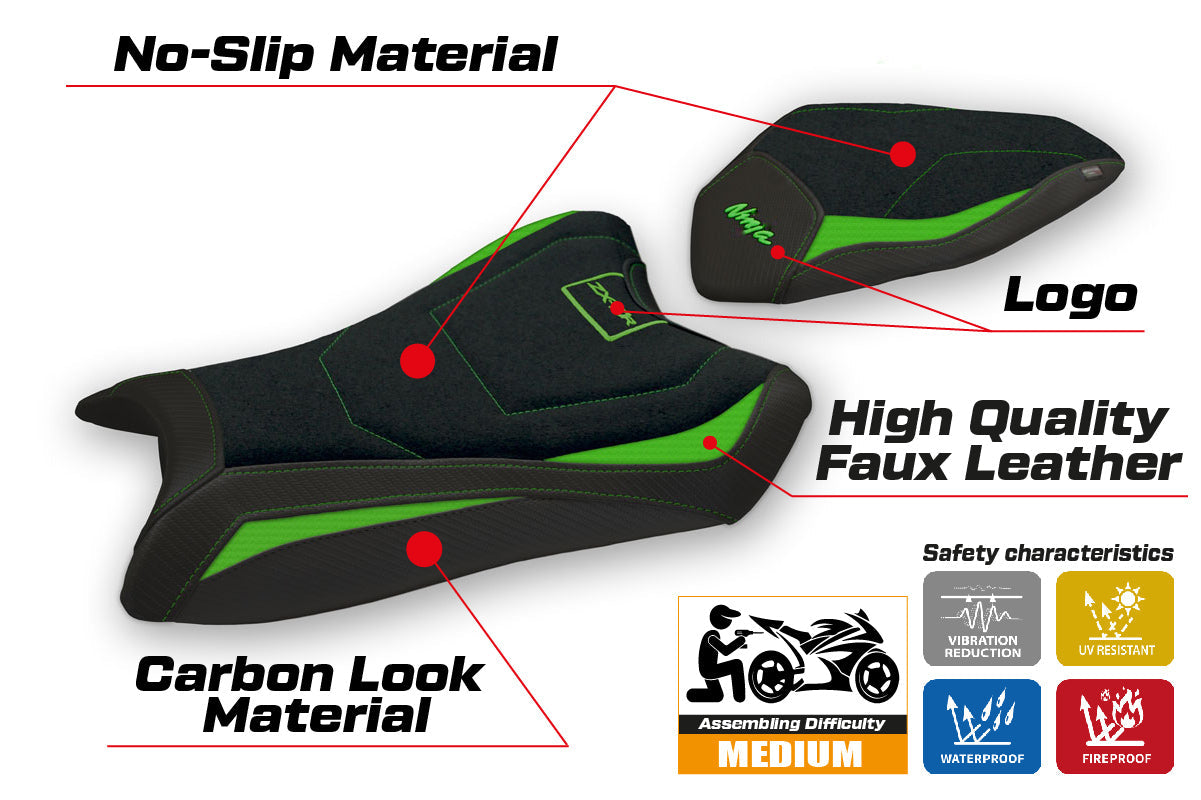 Tappezzeria Italia Kawasaki Ninja ZX10R 2016-2020 Seat Cover Ultragrip in Green
