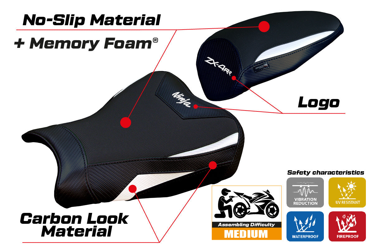 Tappezzeria Italia Kawasaki ZX4RR 2023-2025 Seat Cover Comfort in White and Black