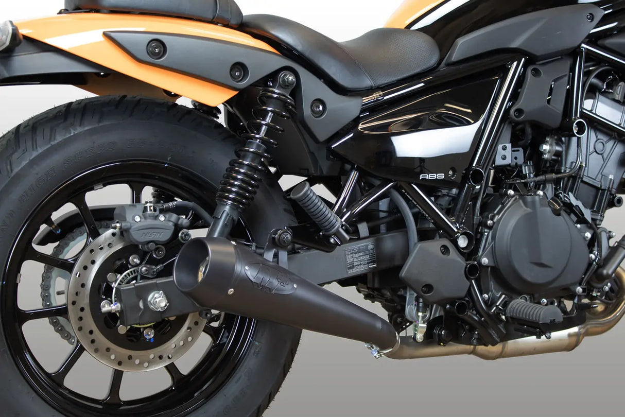 KA1012 M4 Exhaust All Black Retro-Drag Slip-On Kawasaki  Eliminator 2024-2025