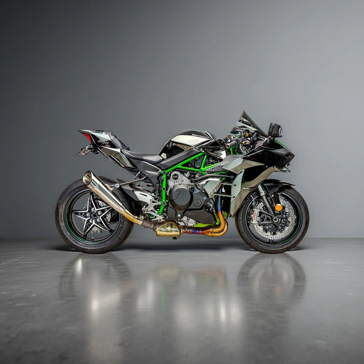 Vandemon Ninja H2 H2R Titanium Slip-On 2015-2025 KAWAH2TIMUFPOLA VA-142