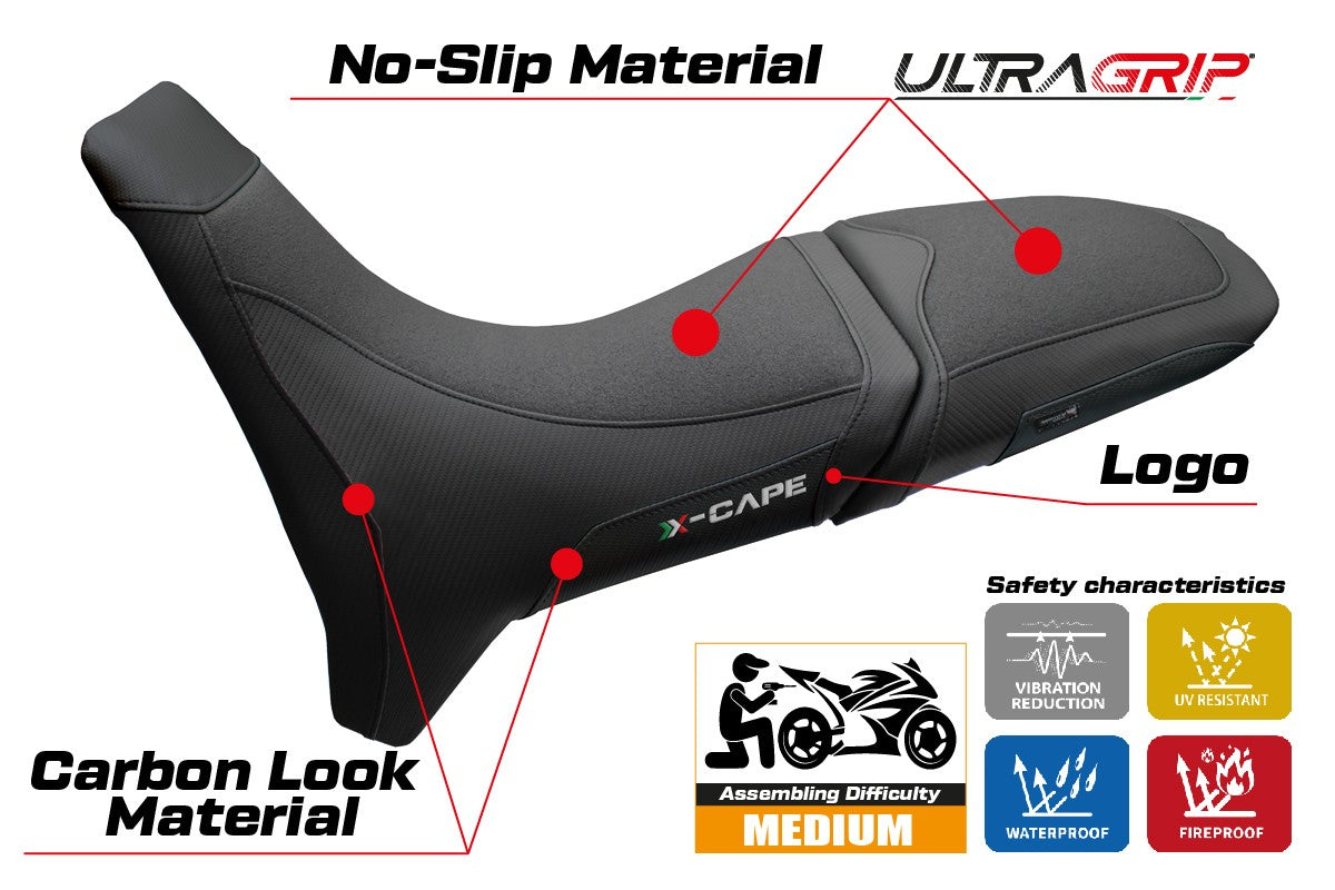 Tappezzeria Italia Moto Morini X Cape 650 700 2021-2025 Seat Cover Ultragrip Black