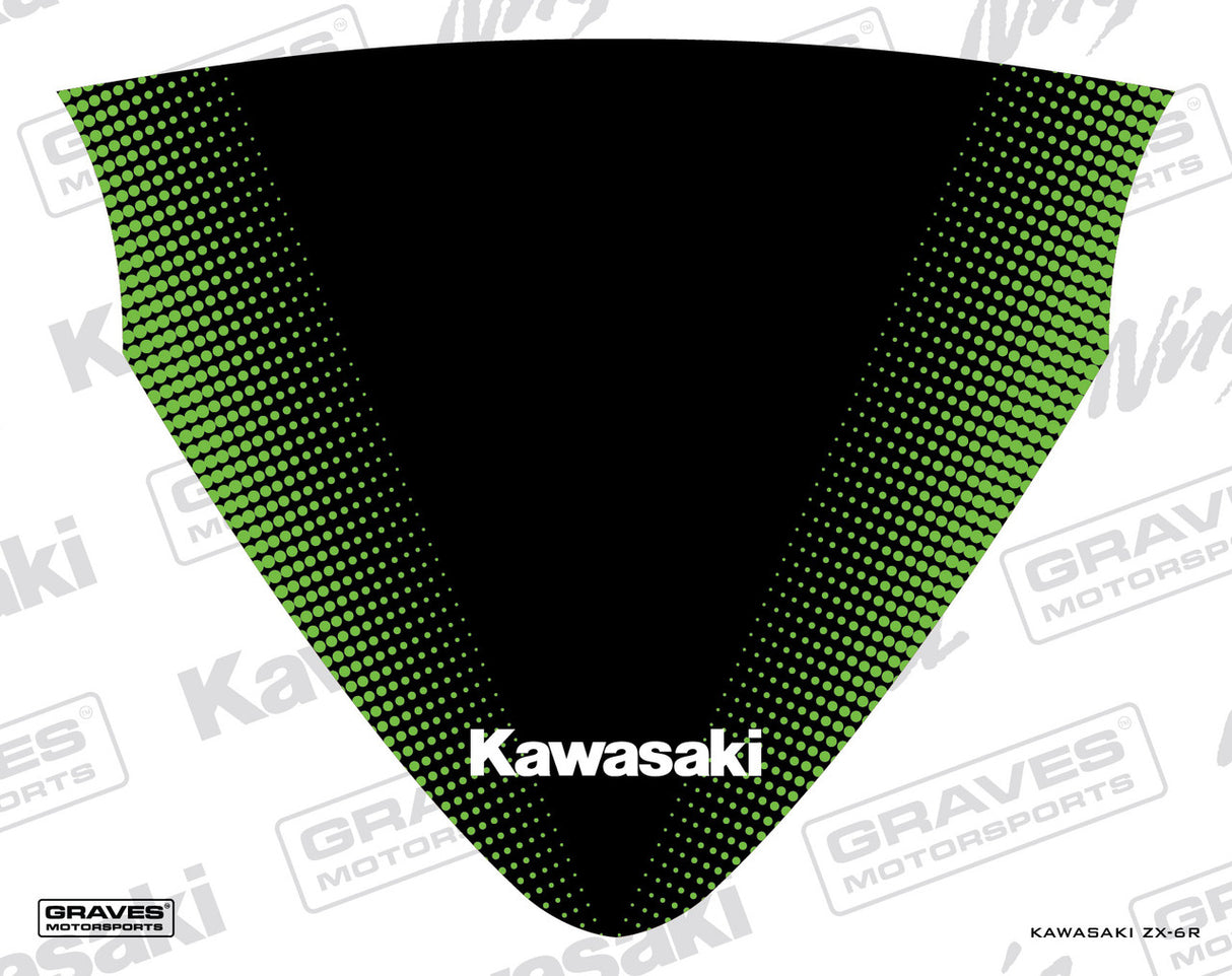 Graves ZX-6R Zero Gravity Tall Windscreen Sticker - Green  STK-24ZX6-WSG