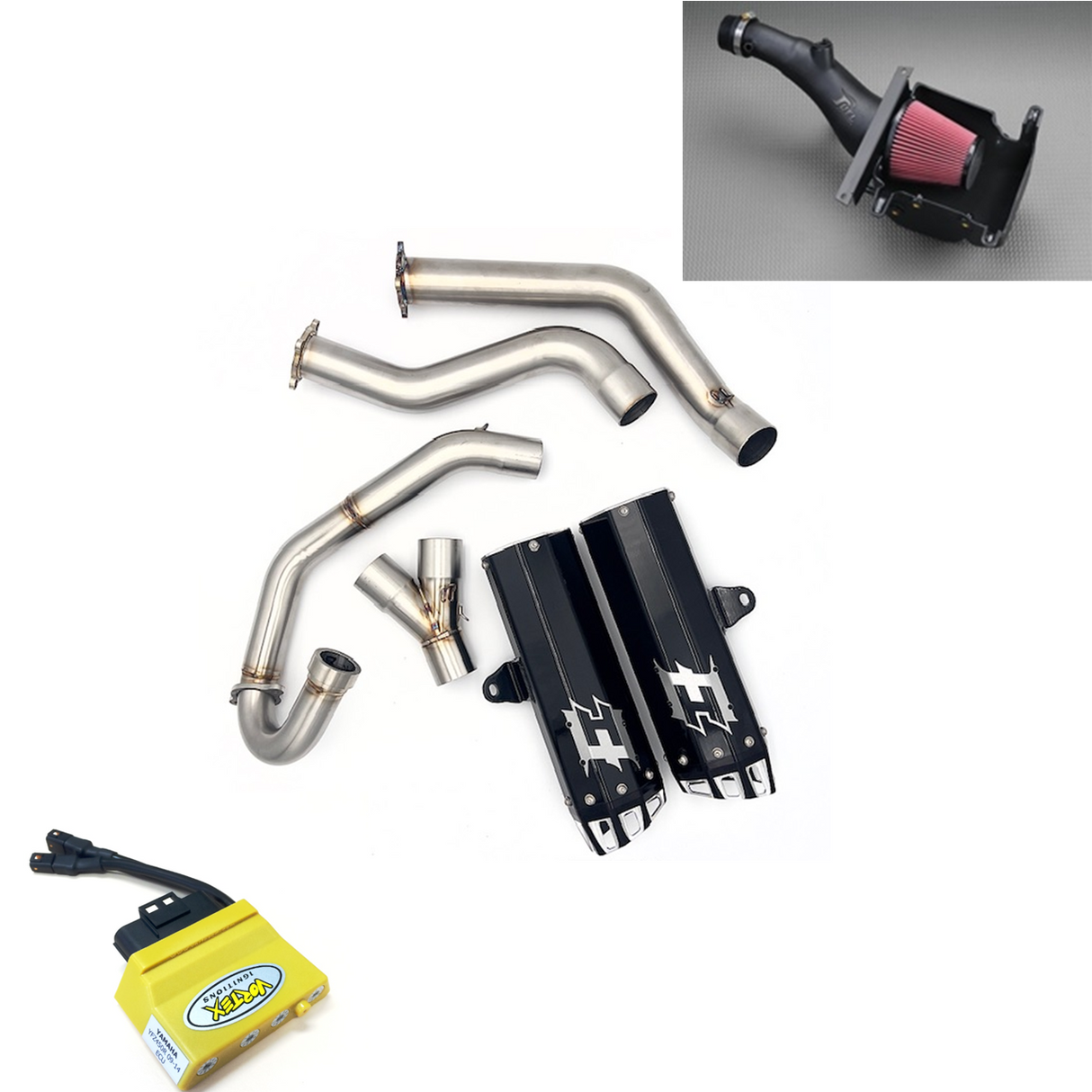 Empire industries 2015-22 yamaha raptor 700 big 3 combo dual exhaust (no air box) EMP-RAP-15-G2-D-BIG-3-VORTEX