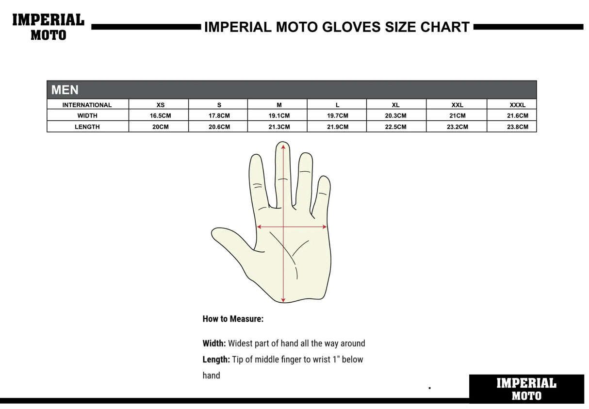 IN STOCK IMPERIAL MOTO Cafe Racer Glove 2.0 - BLACK - XL