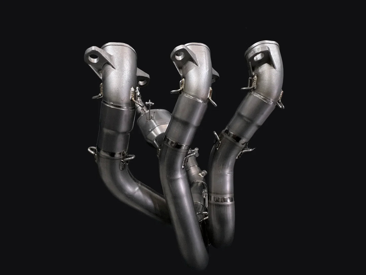Vandemon Triumph 765 S/R/RS and Moto 2 Street Triple Slash Cut Titanium Exhaust 2023-2024 TRIUM765STTIEXB VA-149