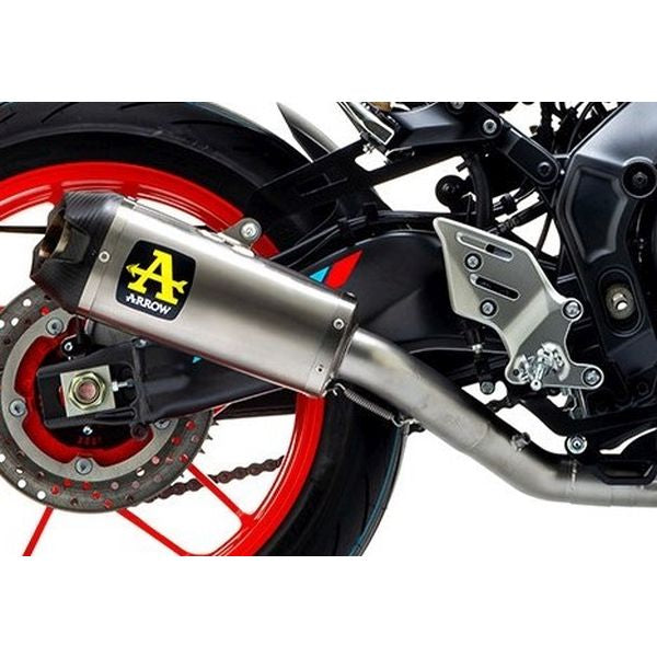 71932PK Arrow Works HIGH/LOW MOUNT Slip-on Exhaust Titanium for Yamaha MT-09 21-23