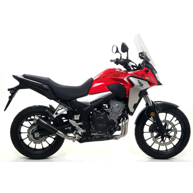 71896PRN Arrow Honda Cb 500X 19-23  Homologated Pro-Race Nichrom Dark Silencer With Welded Link Pipe For Original And Arrow Collectors