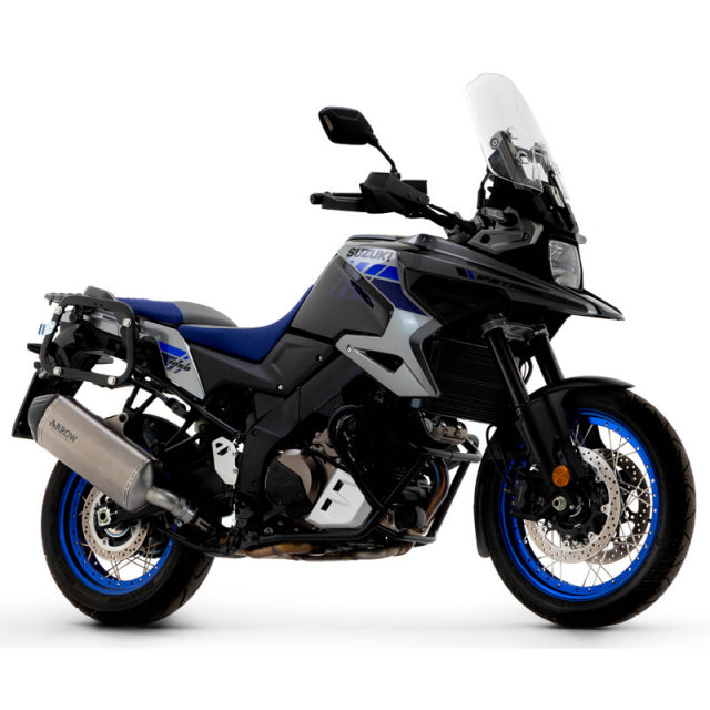 72502SK  Arrow Suzuki V-Strom 1000 /1050 2017-2025 Homologated Titanium Sonora Silencer With Carbon Endcap