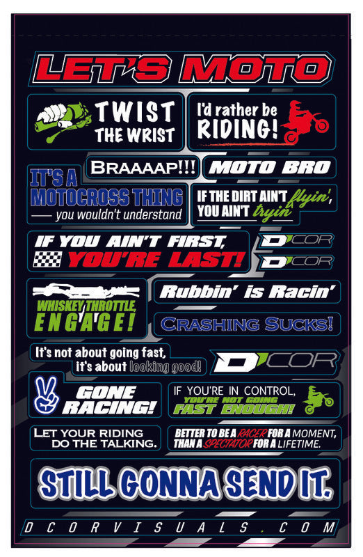 D-COR Kids Moto Talk Decal Sheet 40-90-114