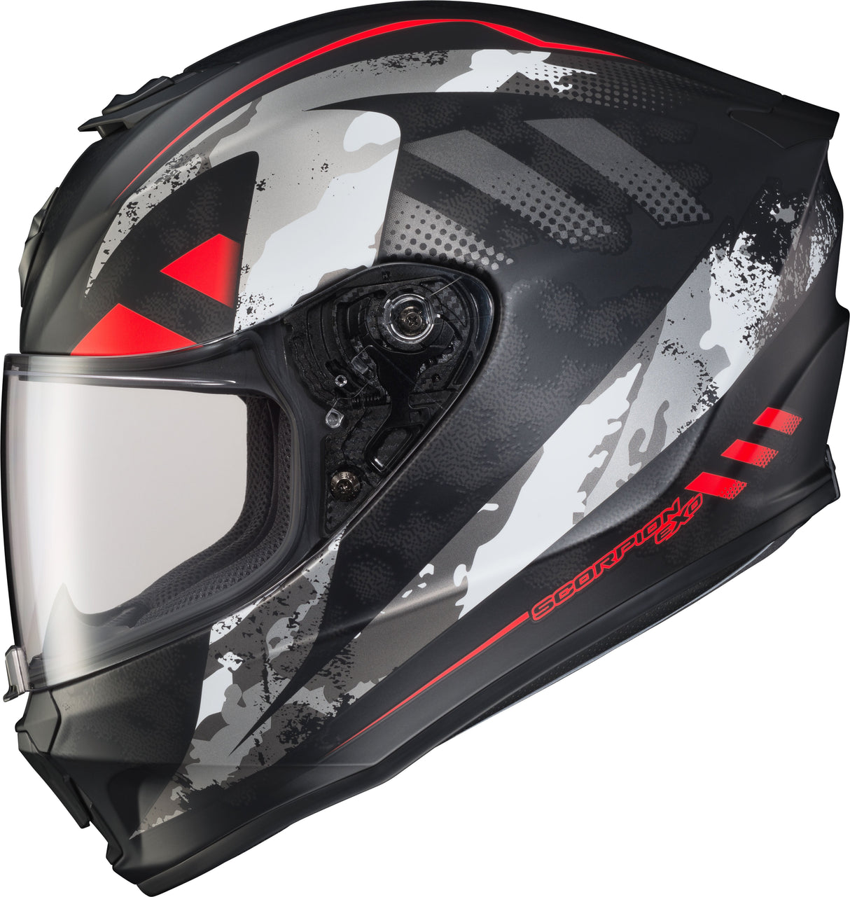 SCORPION EXO Exo-R420 Full-Face Helmet Distiller Black/Red Md 42-1524