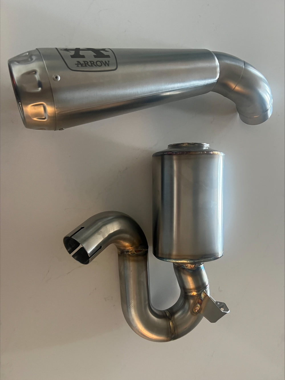 Open box 71223PRI  Arrow Pro-Race Slip-on Exhaust, Nichrome Ducati Scrambler 800 Icon 21-25