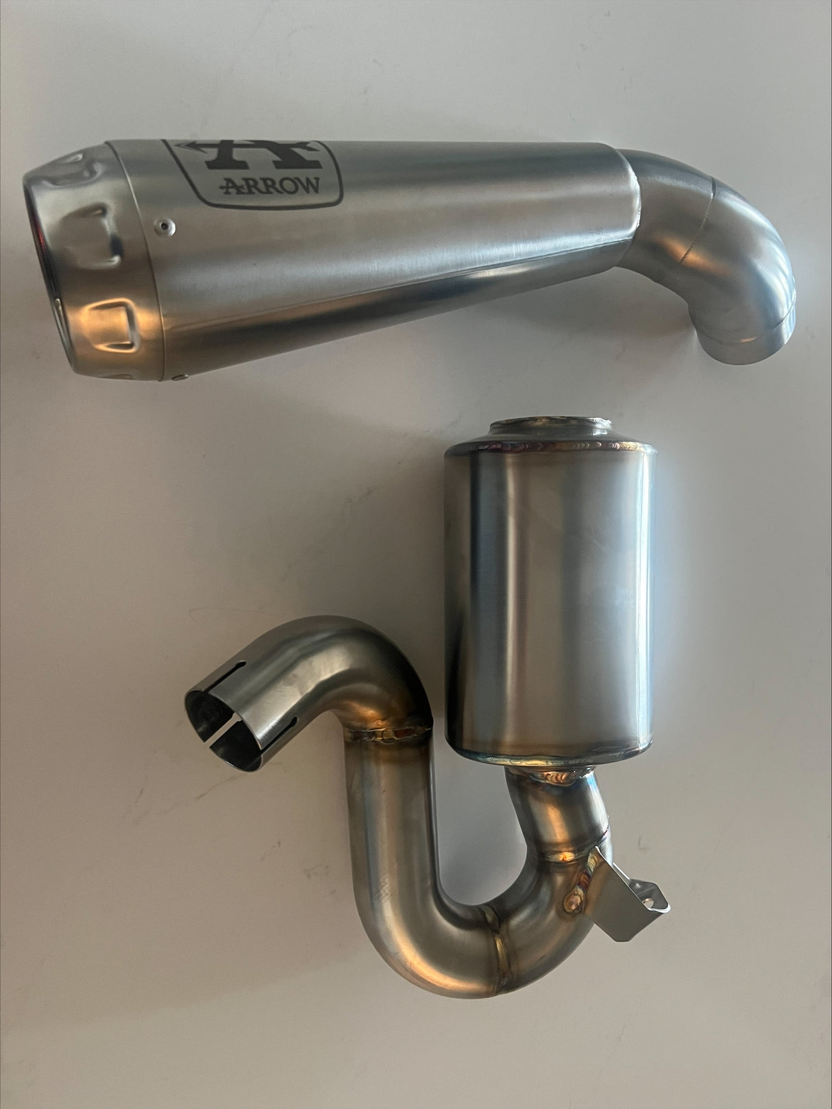 Open box 71223PRI  Arrow Pro-Race Slip-on Exhaust, Nichrome Ducati Scrambler 800 Icon 21-25